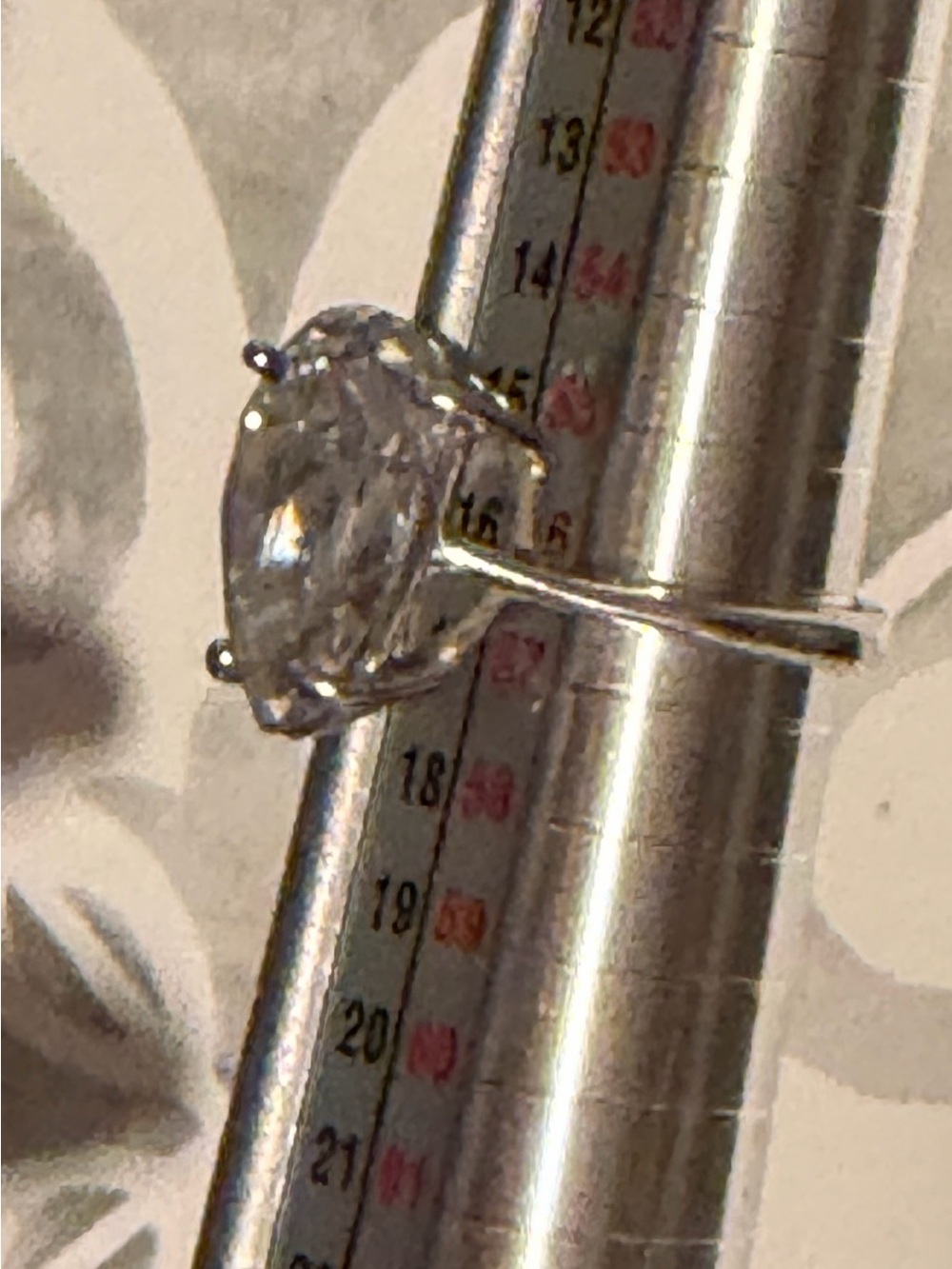 925 Silver Pear-Cut Clear Stone Ring - Sz 7 3/4 - Picture 6 of 8